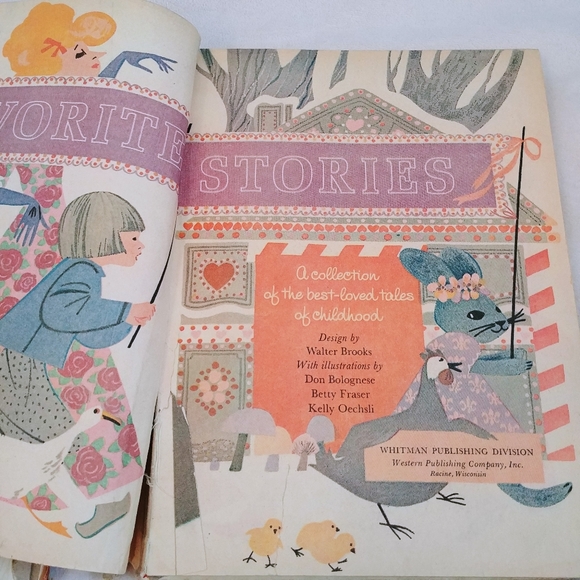 1968 Favorite Stories Vintage Story Book. Red. Illustrations - Picture 3 of 7